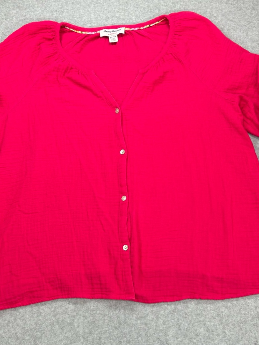 Tommy Bahama Vibrant Fuchsia Button-Front Women's Blouse